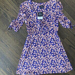 Topshop Navy Floral Dress NWT